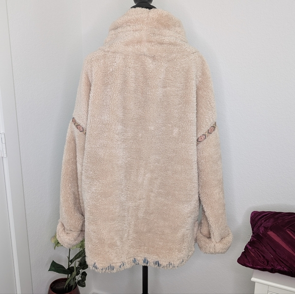 💘 Sundance S M Tan Cowl Neck Sherpa Mountain Loft Pullover Sweater NEW RARE - Picture 3 of 5